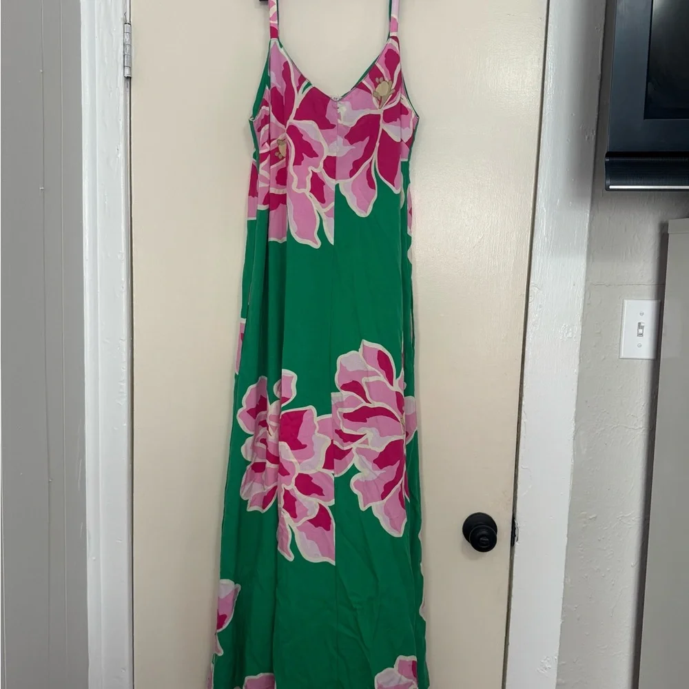 Vibrant Pink Floral Maxi Dress - Picture 1 of 5
